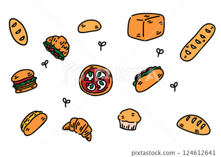一組可愛的麵包 一組可愛的麵包 124612641