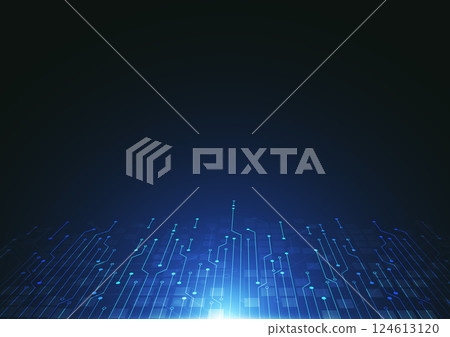 Abstract background with technology circuit board texture. Electronic motherboard illustration. Communication and engineering concept. Vector illustration 124613120