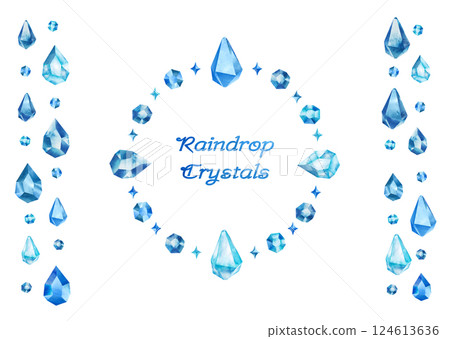 水彩雨滴晶體 124613636