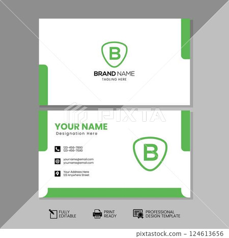 Professional Business Card Template. Unique Business Card Template. Modern Business Card Template 124613656