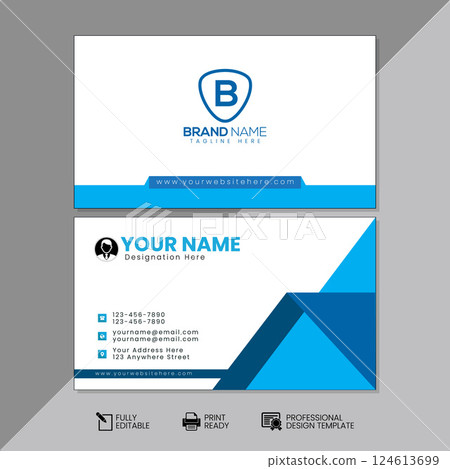 Professional Business Card Template. Unique Business Card Template. Modern Business Card Template 124613699