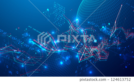 Digital network & data flow in cyberspace theme background. Vector. Digital network & data flow in cyberspace theme background. Vector. 124613752
