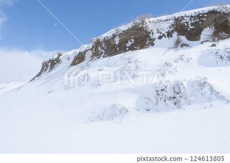 Snow scene of Tottori Sand Dunes in winter Tottori Prefecture Tottori Sand Dunes 124613805