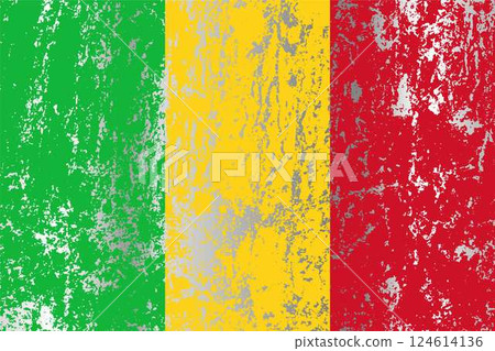 Mali flag with grunge effect. Mali flag with grunge effect. 124614136