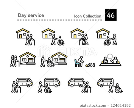 日間服務班車圖標 日間服務班車圖標 124614192