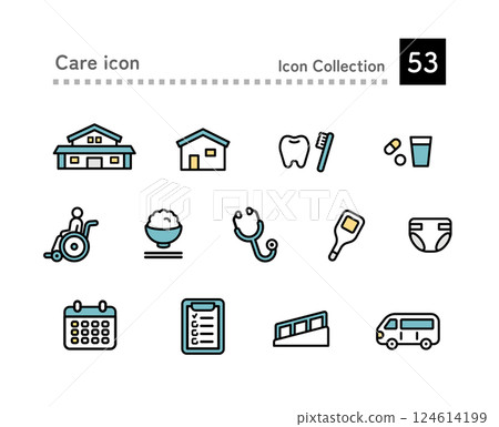 養老院和相關圖標 124614199