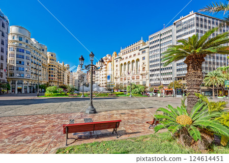 Valencia. Modernisme Plaza of the City Hall . Valencia. Modernisme Plaza of the City Hall . 124614451