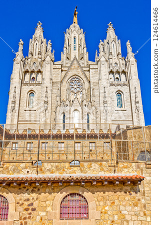 Area Mount Tibidabo, where the Sagrat Cor church is located. Barcelona. 124614466