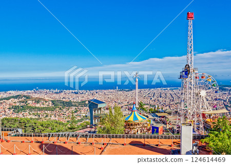 Area Mount Tibidabo, where the Sagrat Cor church is located. Barcelona. Area Mount Tibidabo, where the Sagrat Cor church is located. Barcelona. 124614469