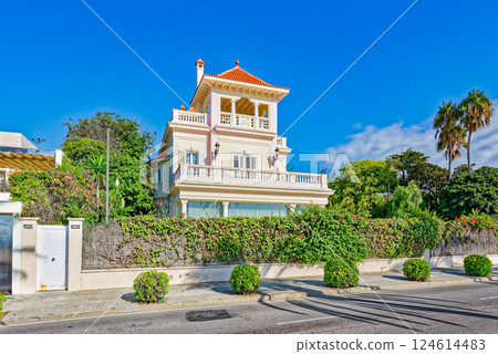 Seafront of Sitges,a beautiful town near Barcelona. Seafront of Sitges,a beautiful town near Barcelona. 124614483