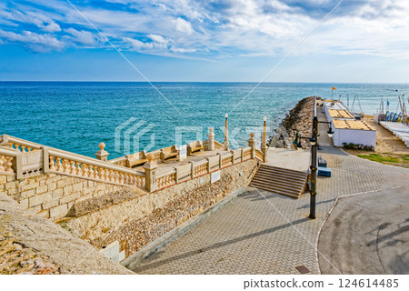 Seafront of Sitges,a beautiful town near Barcelona. Seafront of Sitges,a beautiful town near Barcelona. 124614485