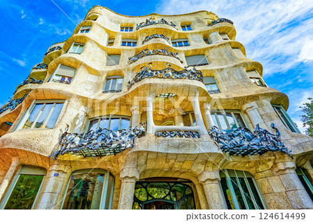 Barcelona. Casa Mila (La Pedrera) House Mila,is a modernist building. 124614499