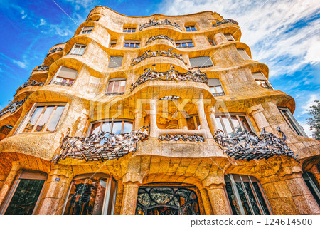 Barcelona. Casa Mila (La Pedrera) House Mila,is a modernist building. 124614500