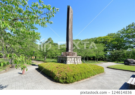 宮城縣白石市白石城的庭園風景 124614836