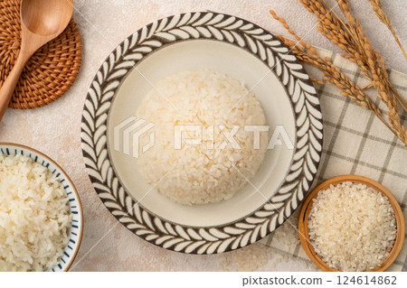 白飯 白米 白米飯 日本 white rice ごはん ご飯 白ご飯 124614862