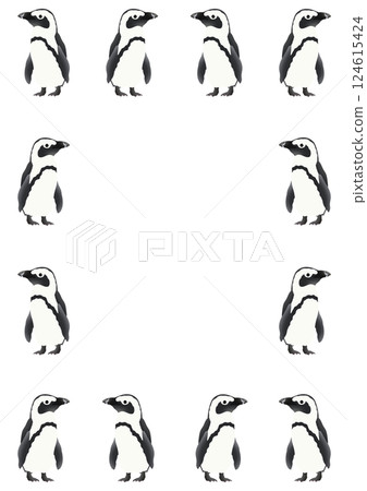 可愛的海角企鵝框架插圖 124615424