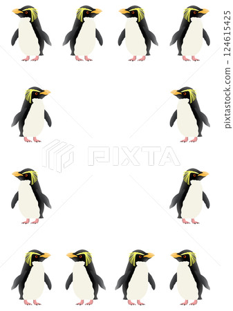 可愛的企鵝框架插圖 可愛的企鵝框架插圖 124615425