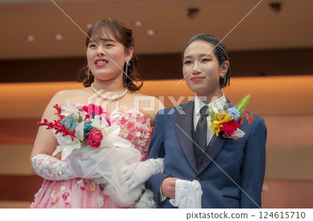 A smiling bride and groom A smiling bride and groom 124615710