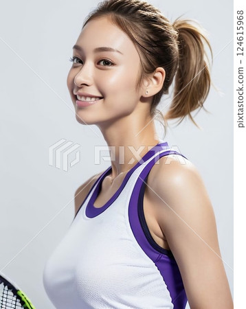 年輕女子打網球 124615968