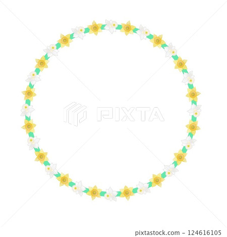 Daffodil circular decorative frame illustration Daffodil circular decorative frame illustration 124616105