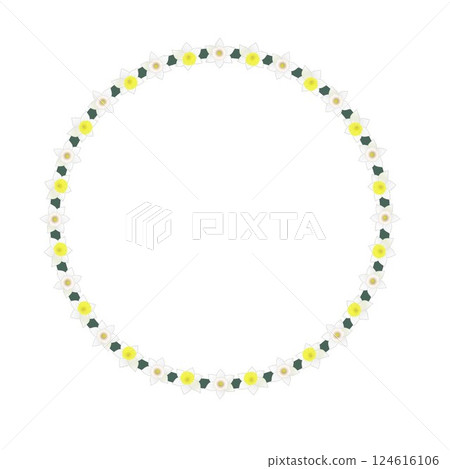 Daffodil circular decorative frame illustration Daffodil circular decorative frame illustration 124616106