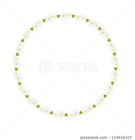 Daffodil circular decorative frame illustration 124616107