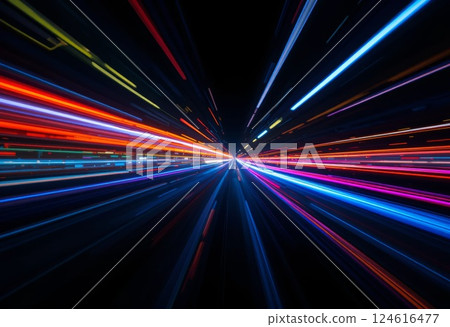 Color line of light speed motion. 124616477