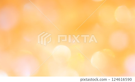 Orange yellow glitter ball bokeh background material beautiful light blur gradation 124616590