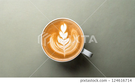 Stylish latte art coffee 124616714