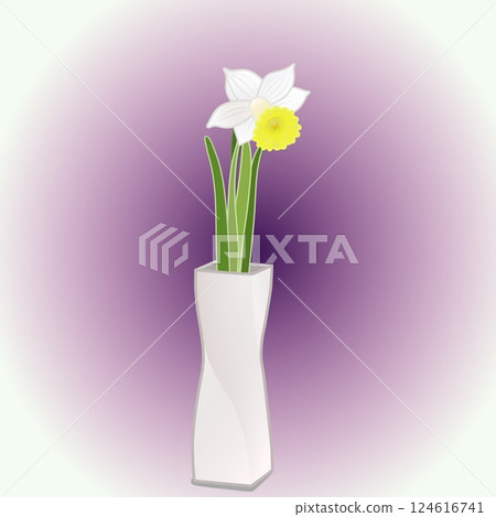 Illustration of daffodils in a vase Illustration of daffodils in a vase 124616741