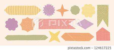 Paper note stickers and memos in pastel color. Paper note stickers and memos in pastel color. 124617225