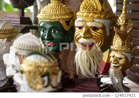 traditional Lakhon Khol Khmer Masks on display in cambodia traditional Lakhon Khol Khmer Masks on display in cambodia 124617421