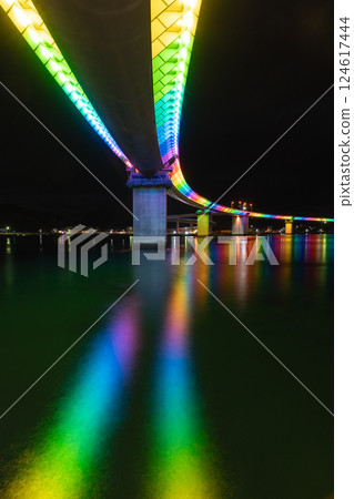 Lighted up bridge Lighted up bridge 124617444