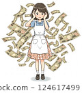 A housewife struggling to make ends meet 124617499