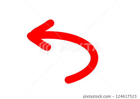 Simple hand-drawn red arrow vector 124617523