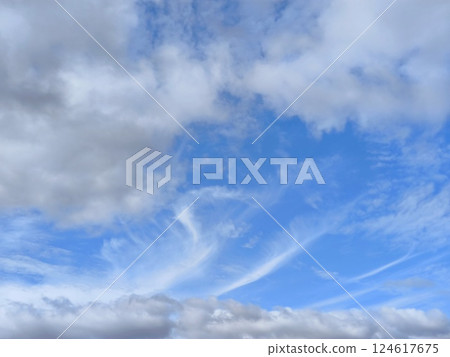 Beautiful blue sky background with clouds. Beautiful clouds in the blue sky Beautiful blue sky background with clouds. Beautiful clouds in the blue sky 124617675