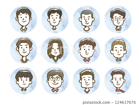 Men with different smiles 124617678