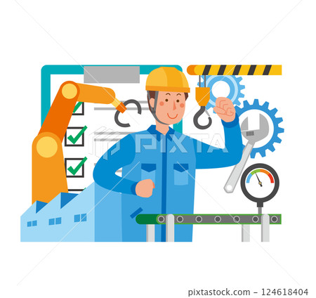 Male manufacturing worker Male manufacturing worker 124618404
