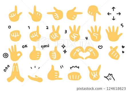 手勢和裝飾插圖 set_color 手勢和裝飾插圖 set_color 124618623