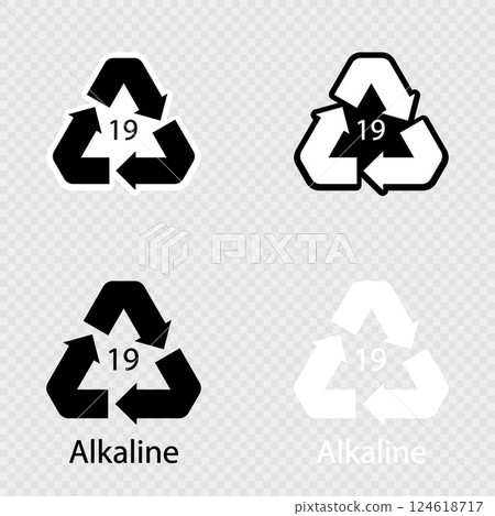 Battery recycling code Alkaline 19 set. 124618717