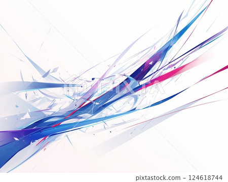 Futuristic abstract digital art with sharp intersecting lines 124618744