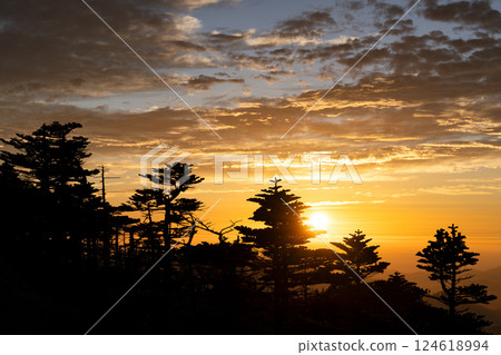 從山梨縣山梨市國志岳看到的日出 從山梨縣山梨市國志岳看到的日出 124618994