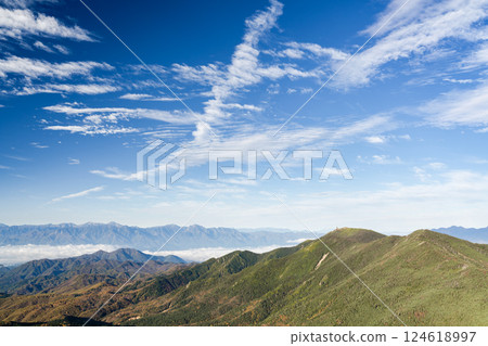 Kinpu and the Southern Alps as seen from Kitaokusenjodake, Yamanashi City, Yamanashi Prefecture Kinpu and the Southern Alps as seen from Kitaokusenjodake, Yamanashi City, Yamanashi Prefecture 124618997