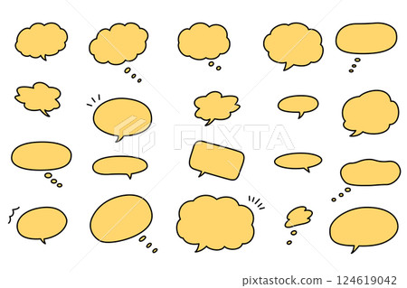 Hand-painted cute speech bubble set 124619042