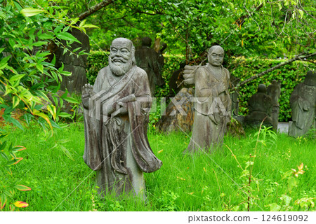 Arhat statue at Hogon-in Temple in Arashiyama, Kyoto 124619092