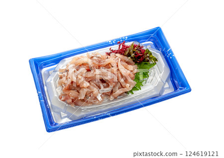 Seared horse mackerel and namero on a food tray [white background, cutout] 124619121