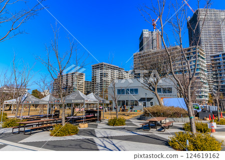 Harumi Pier Park in Harumi Pier, Chuo Ward, Tokyo Harumi Pier Park in Harumi Pier, Chuo Ward, Tokyo 124619162