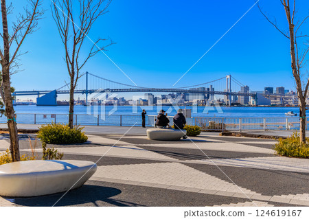 Harumi Pier Park in Harumi Pier, Chuo Ward, Tokyo Harumi Pier Park in Harumi Pier, Chuo Ward, Tokyo 124619167