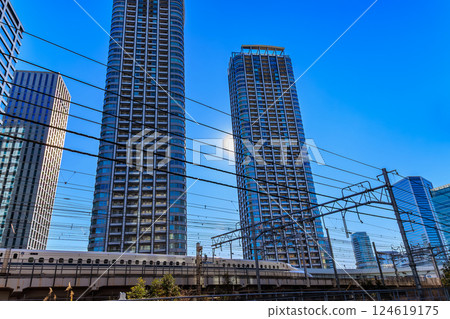 東京都港區東新橋的都市景觀 124619175