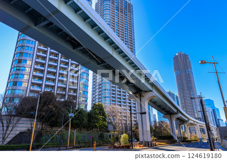 東京都港區東新橋的都市景觀 124619180